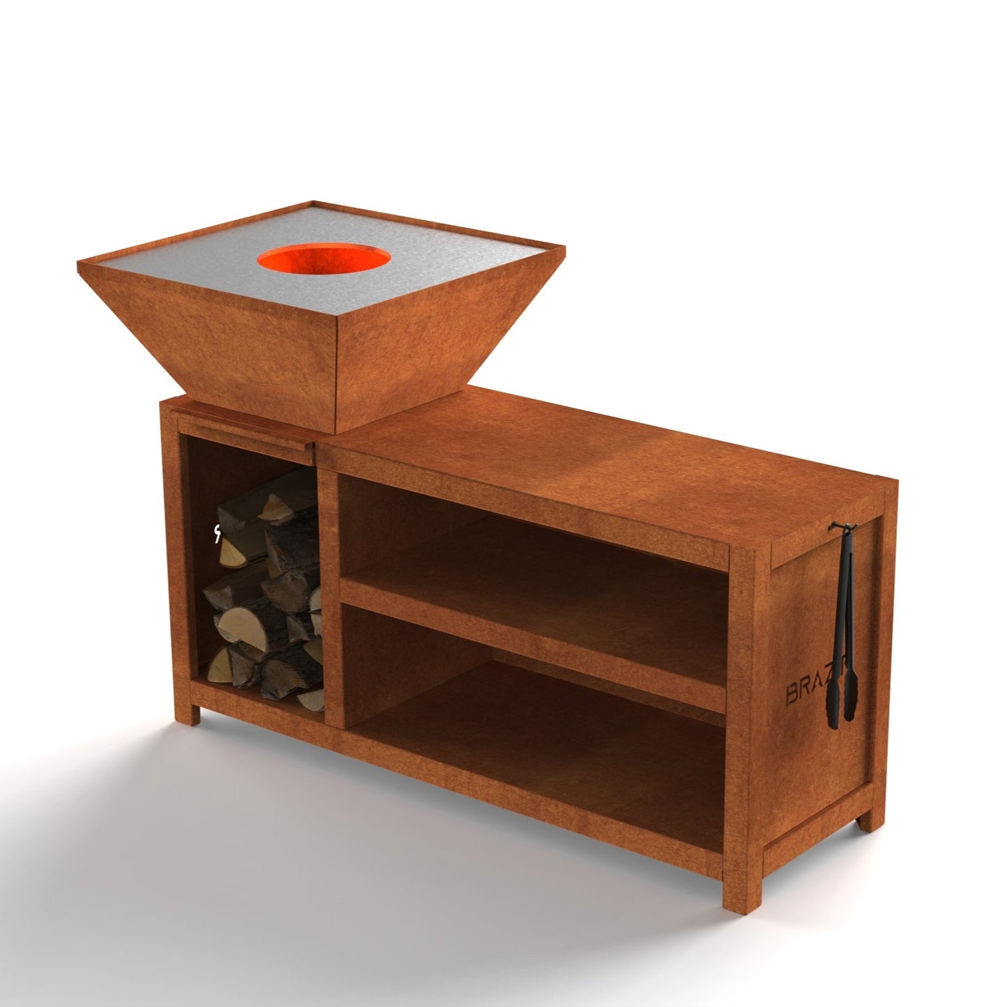 Brasero-plancha carré 640 mm