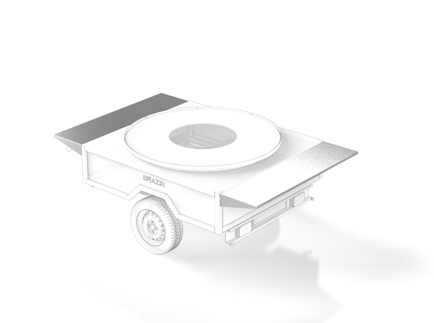 Desserte en acier inoxydable pour remorque brasero-plancha Brazir