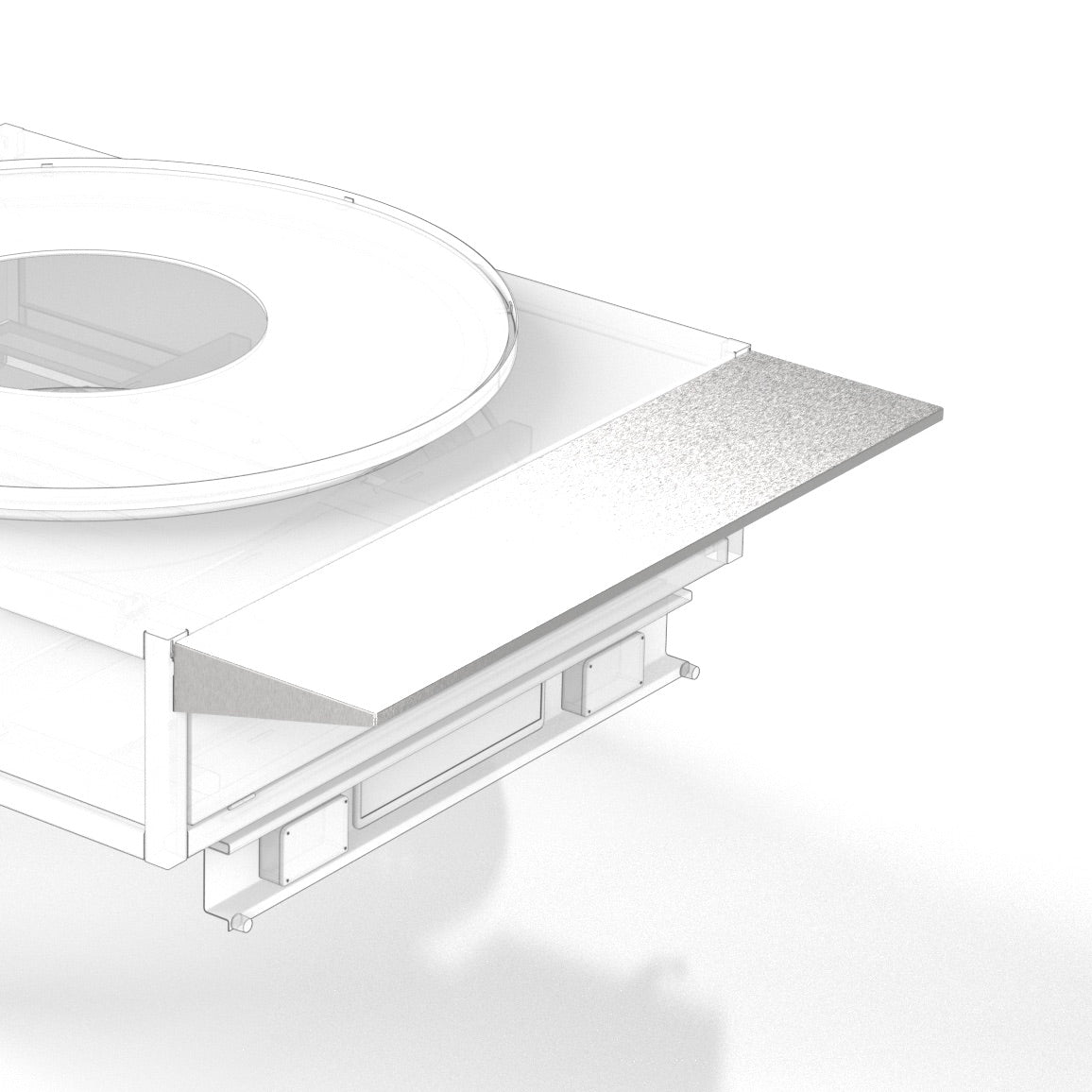 Desserte en acier inoxydable pour remorque brasero-plancha Brazir