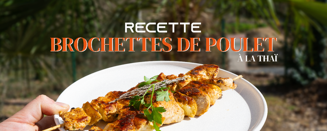 Brochettes de poulet mariné à la thaï au brasero-plancha !