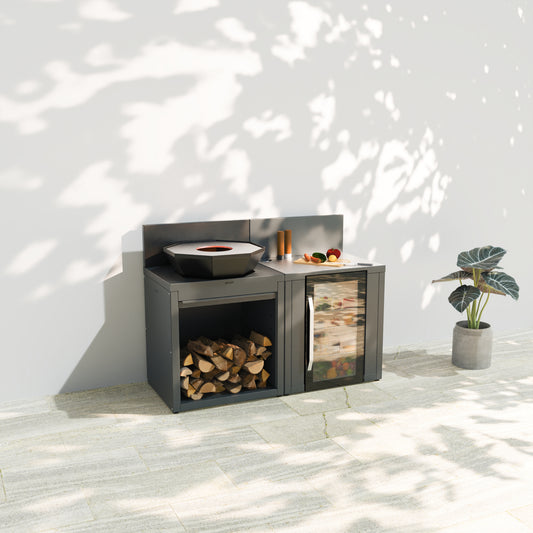 Cuisine 2 modules : brasero + réfrigérateur