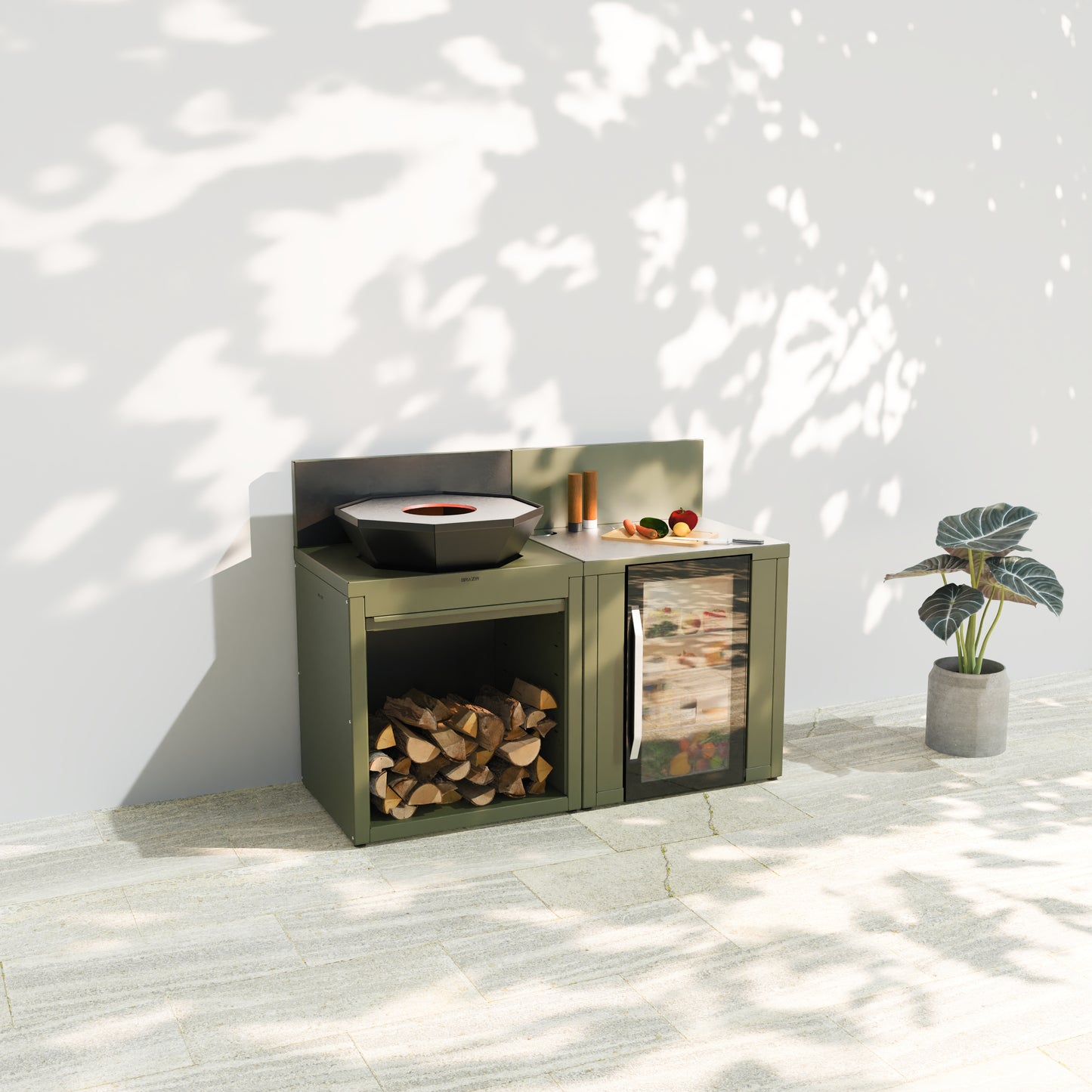 Cuisine 2 modules : brasero + réfrigérateur