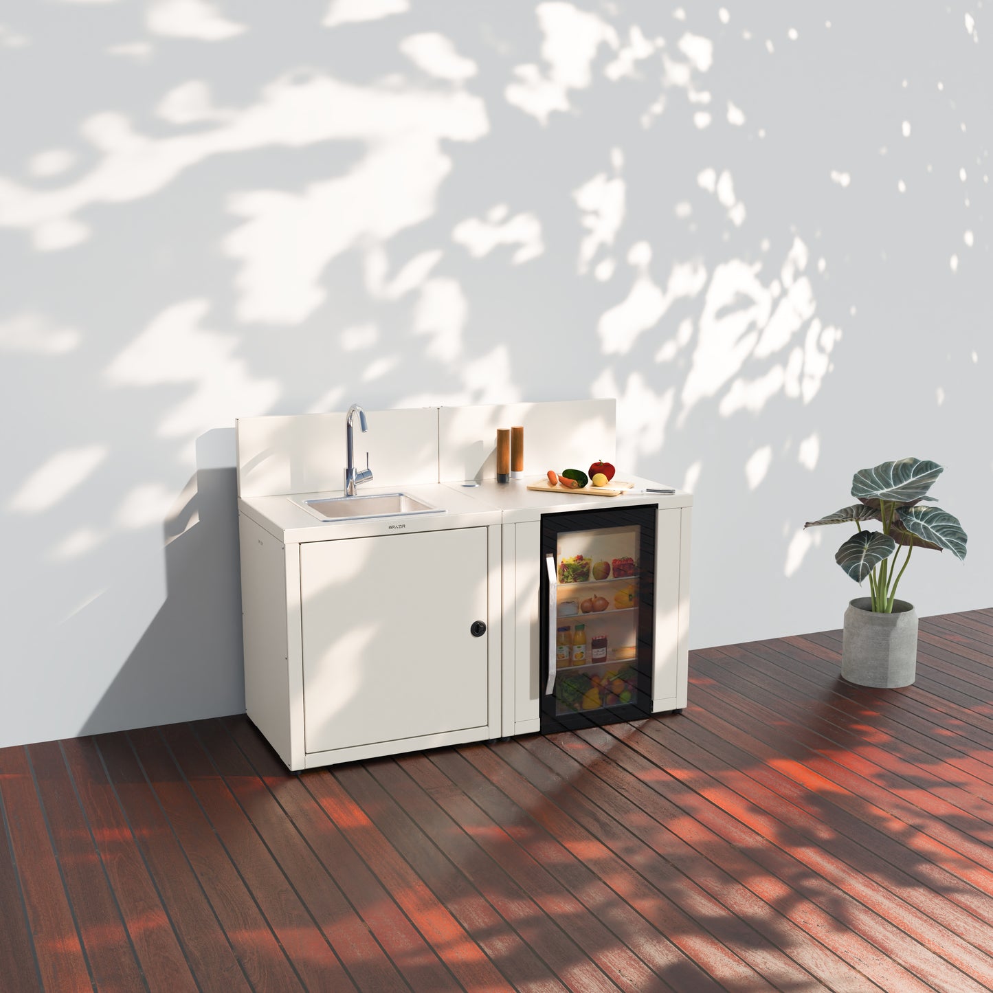 Cuisine 2 modules : évier + réfrigérateur