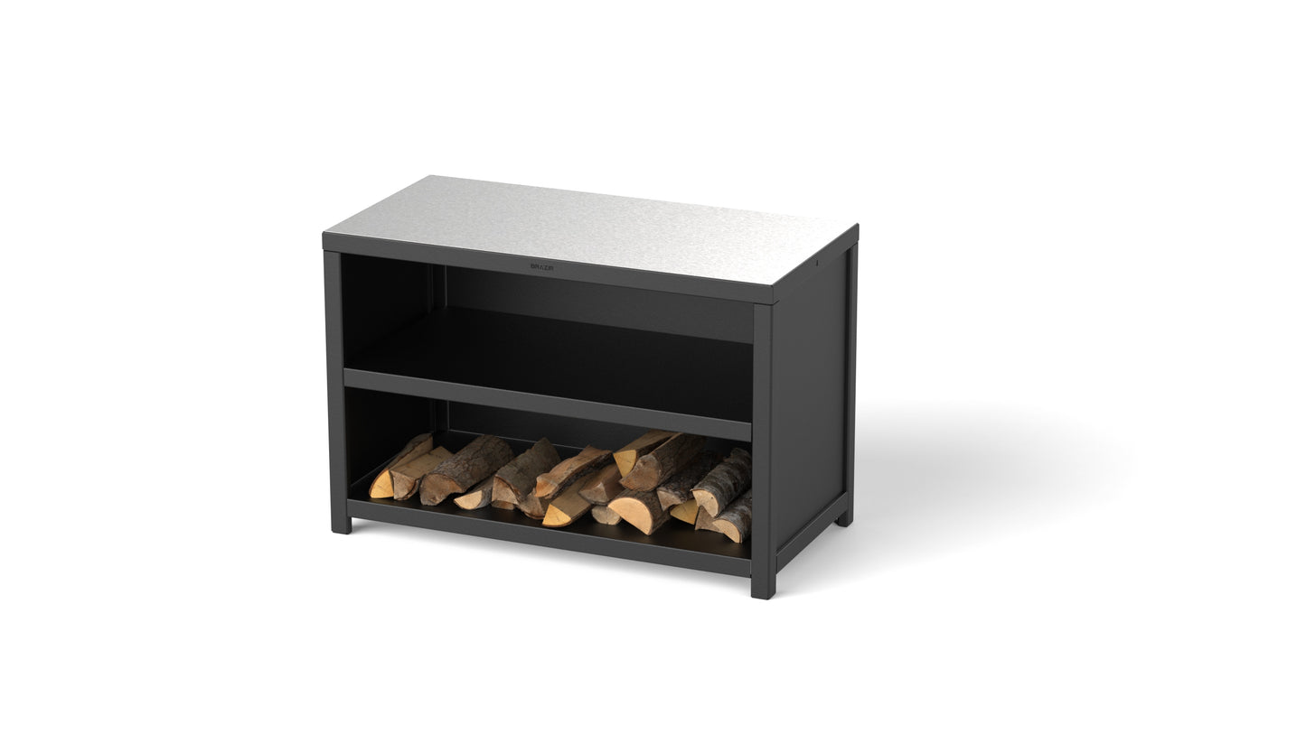 Desserte finition noire + plan de travail inox alimentaire