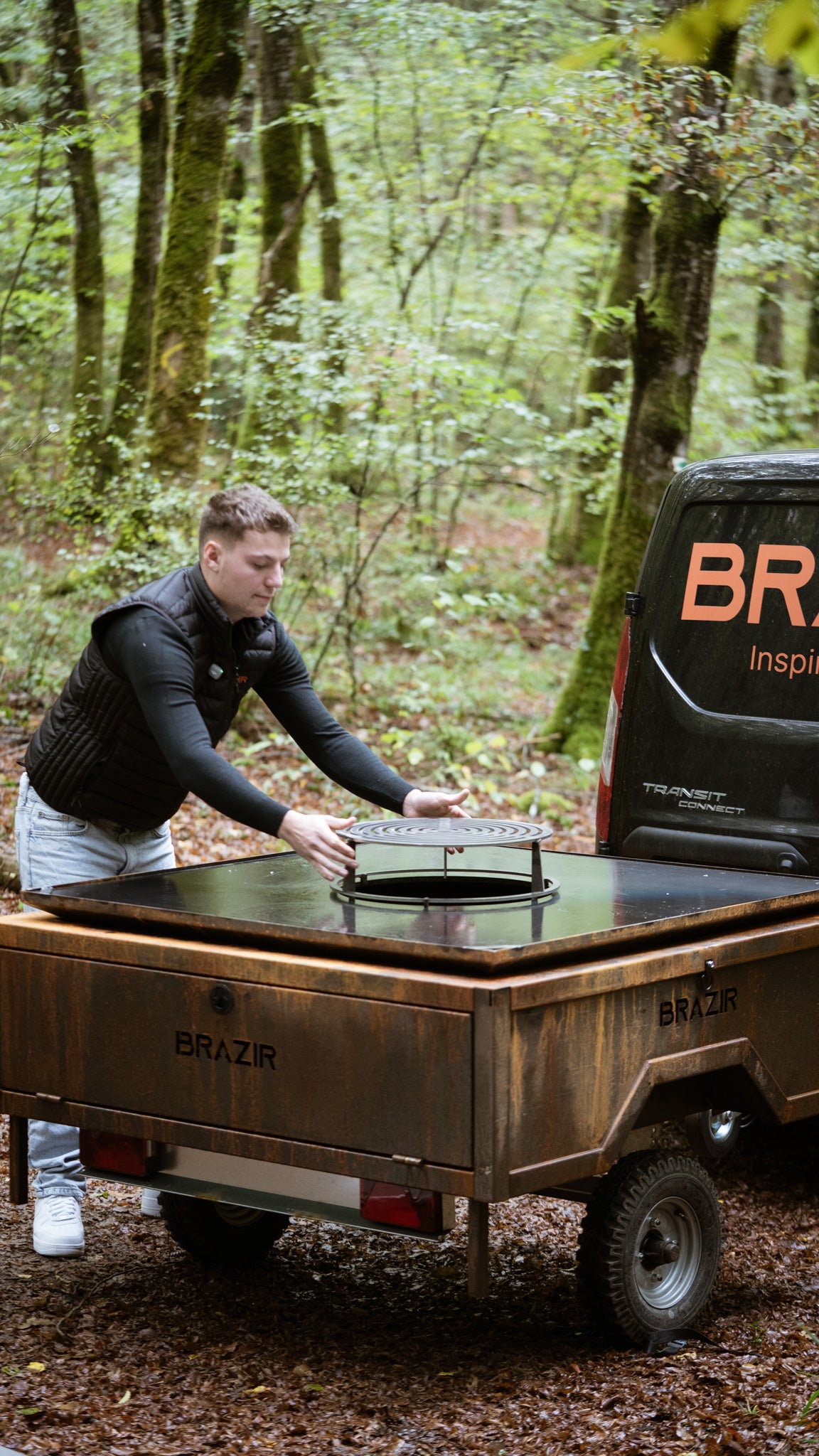 Brazir pro brasero 1240 remorque ronde/octo/carrée Finition rouille