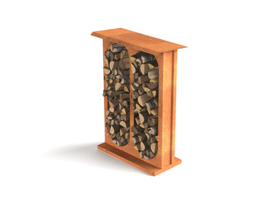 Range bûches Brazir – Acier Corten Rouille