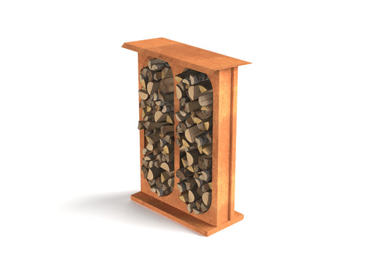 Range bûches Brazir – Acier Corten Rouille
