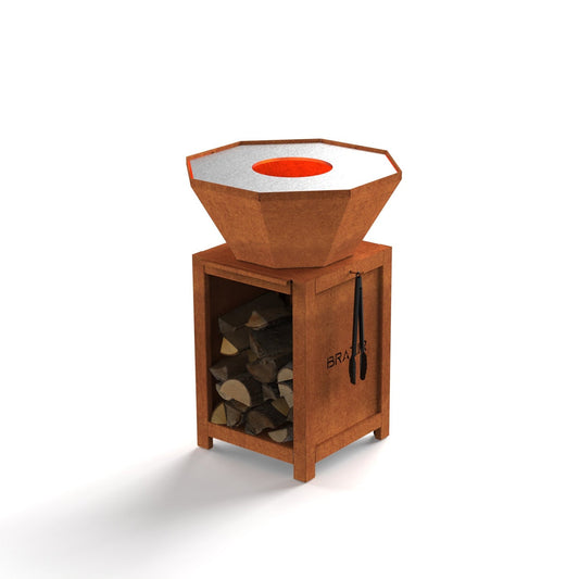 Brazir mini octogone 640 finition rouille