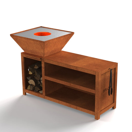 Brazir Mini Square 640 XL Rust Finish