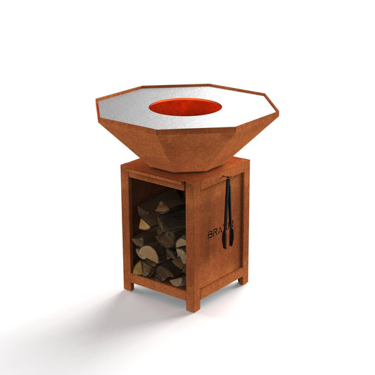 Brazir classique octogone 840 finition rouille