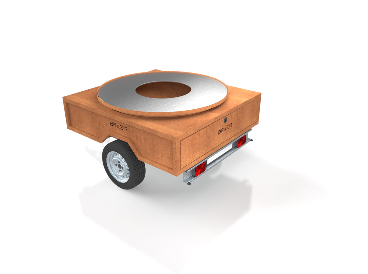 Brazir pro brasero 1500 remorque corten Finition rouille