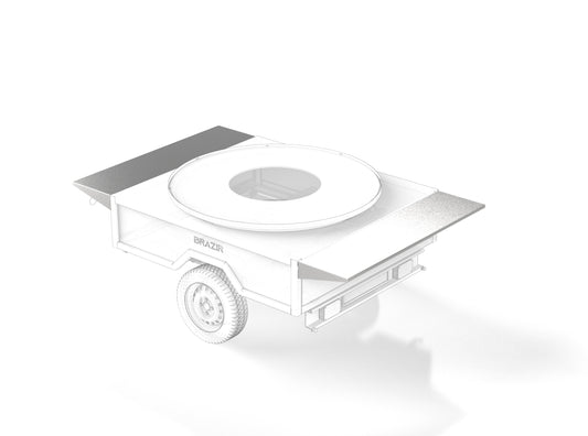 Desserte en acier inoxydable pour remorque brasero-plancha Brazir